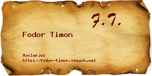 Fodor Timon névjegykártya