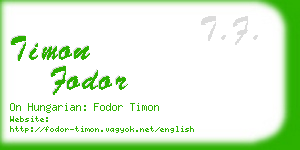 timon fodor business card